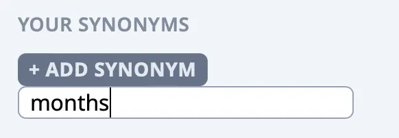 character user synonym typed