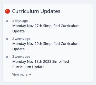Simplified Curriculum updates